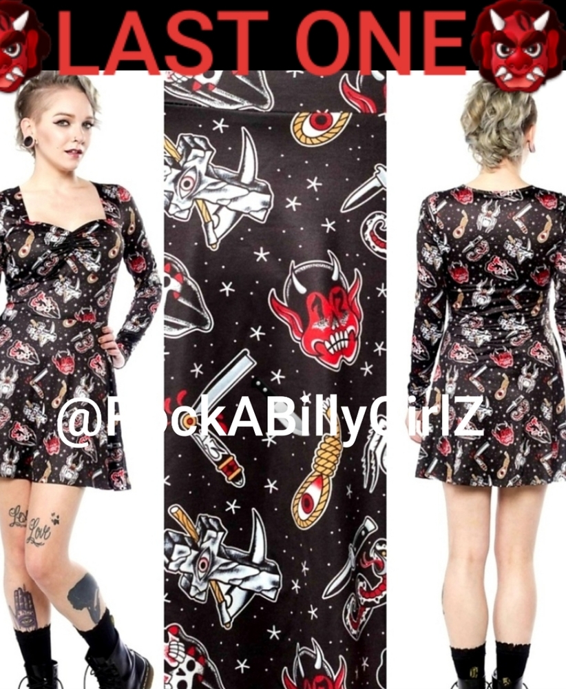 Sourpuss Friday 13th Horror Dress Devil Spider - Picture 2 of 8